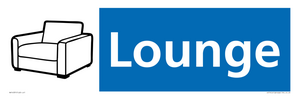 Lounge Illustrated Dementia Friendly Sign NHS Style Blue